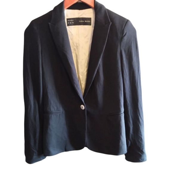 Zara Jackets & Blazers - Zara Basic Soft Stretch Jersey 2 Pocket Blazer Black Size XS